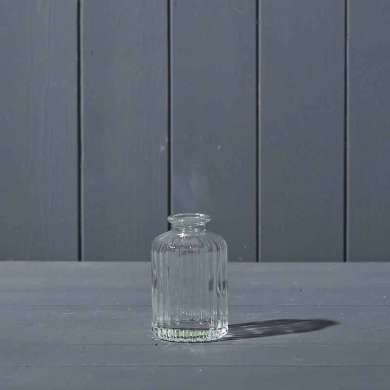 Clear Ribbed Glass Bottle detail page